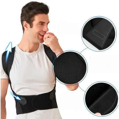 Posture Corrector Brace Adjustable Straps Discreet Wearable Support