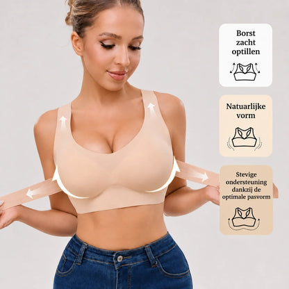 Posture Support Bra X-Back Wide Straps Front Hook Closure