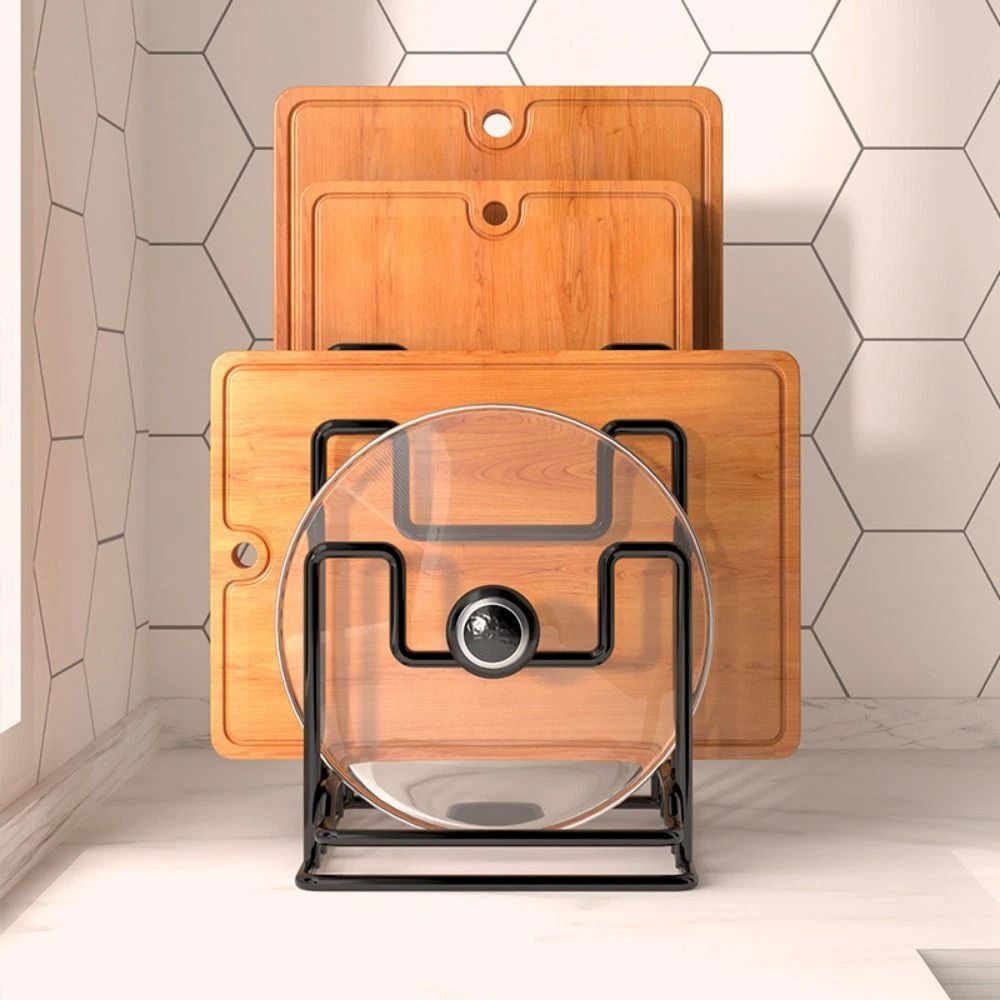 Pot Lid & Board Rack Tiered Metal Space-Saving