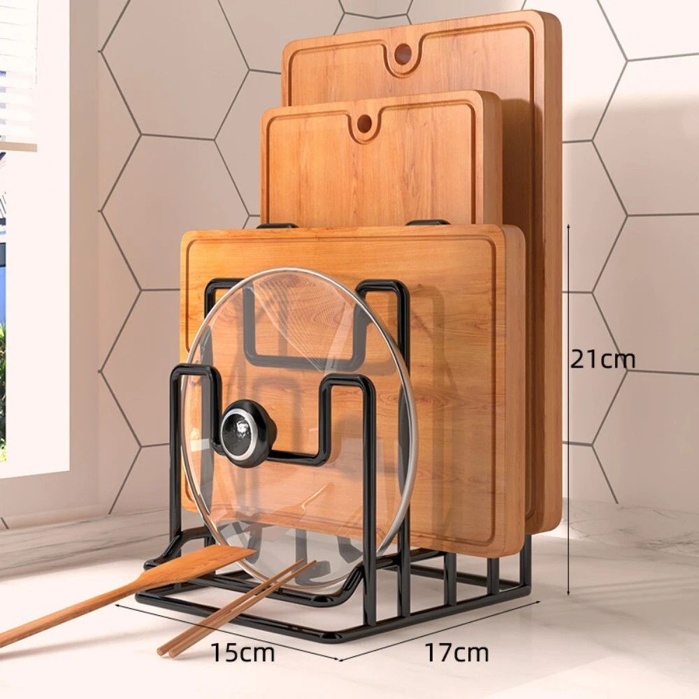 Pot Lid & Board Rack Tiered Metal Space-Saving