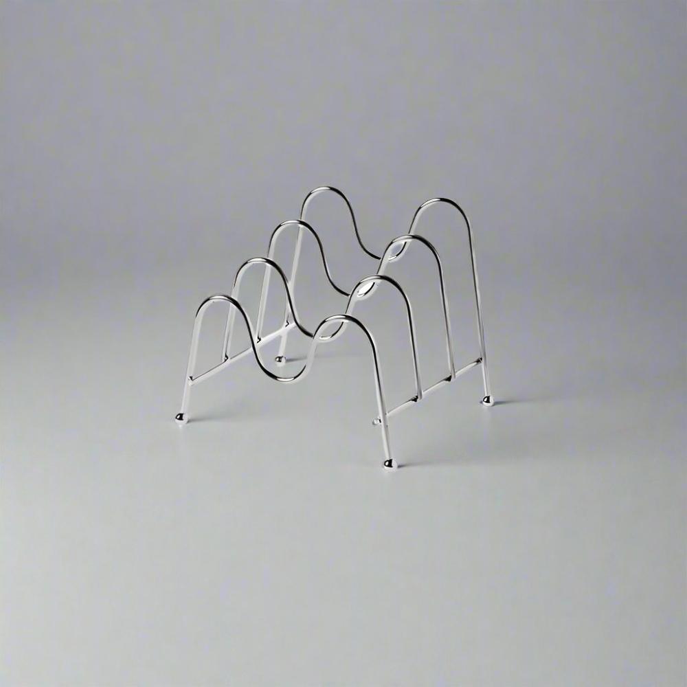 Pot Lid Rack Chrome Finish Holds Three Lids