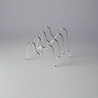 Pot Lid Rack Chrome Finish Holds Three Lids