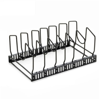 Pot Lid & Utensil Rack Adjustable Slots Durable Iron