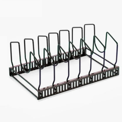 Pot Lid & Utensil Rack Adjustable Slots Durable Iron