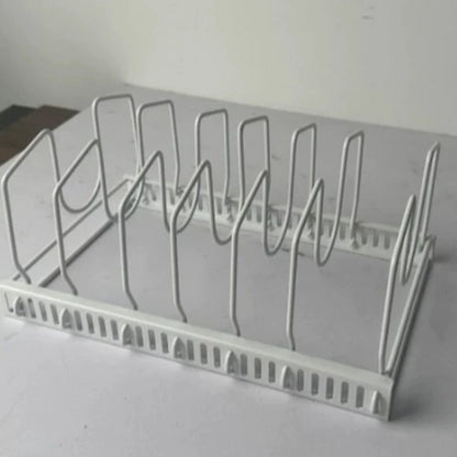 Pot Lid & Utensil Rack Adjustable Slots Durable Iron