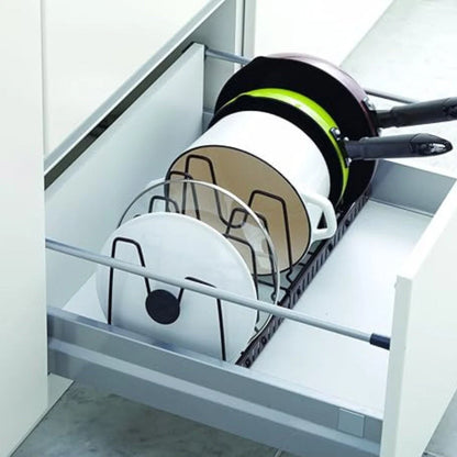 Pot Lid & Utensil Rack Adjustable Slots Durable Iron