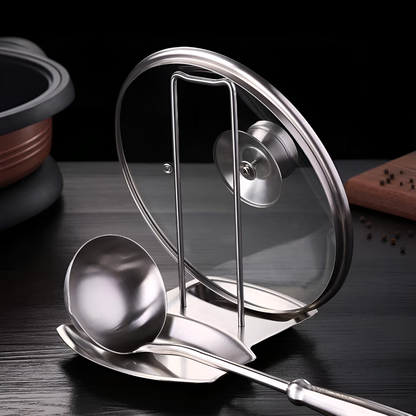 Pot Lid & Utensil Rack Stainless Steel Compact Organizer