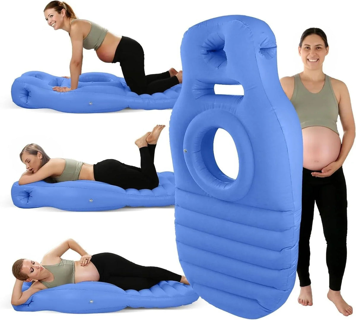 Pregnancy Pillow Center Belly Cutout Dual Adjustable Air Chambers