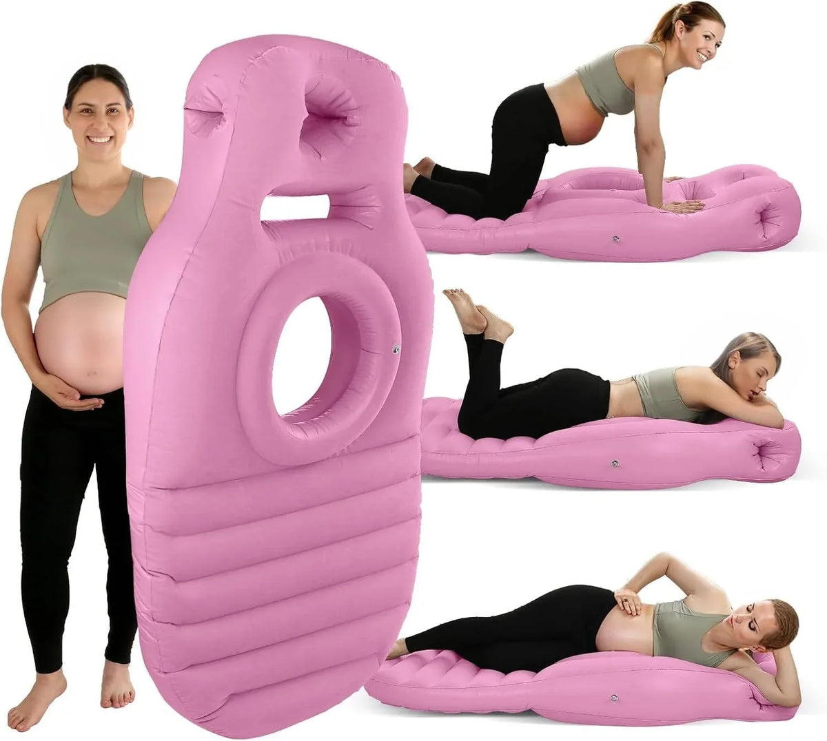 Pregnancy Pillow Center Belly Cutout Dual Adjustable Air Chambers