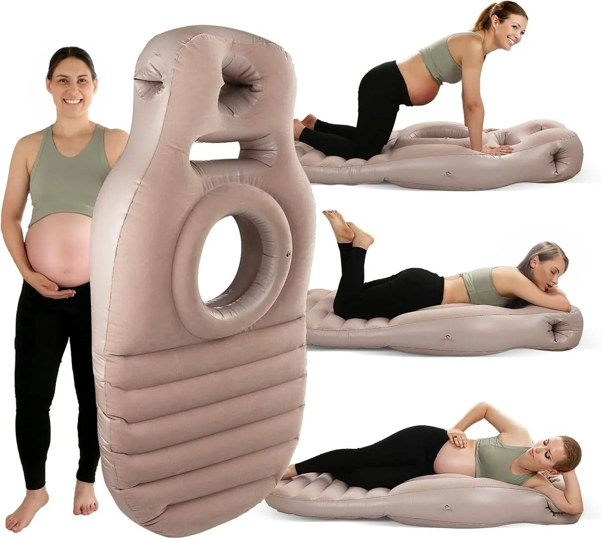 Pregnancy Pillow Center Belly Cutout Dual Adjustable Air Chambers