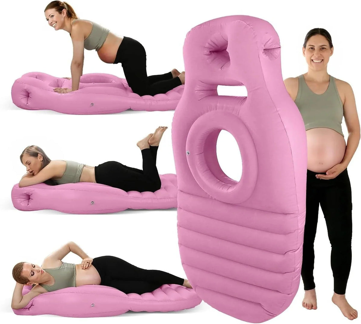 Pregnancy Pillow Center Belly Cutout Dual Adjustable Air Chambers