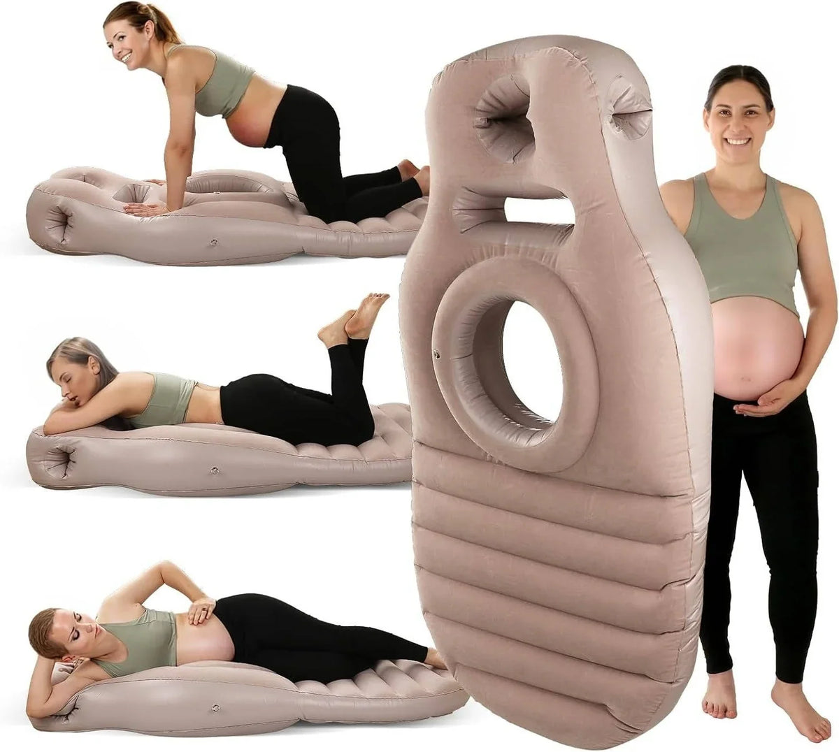 Pregnancy Pillow Center Belly Cutout Dual Adjustable Air Chambers
