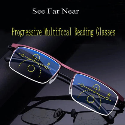 Progressive Glasses Blue Light & UV Protection Lightweight Frame