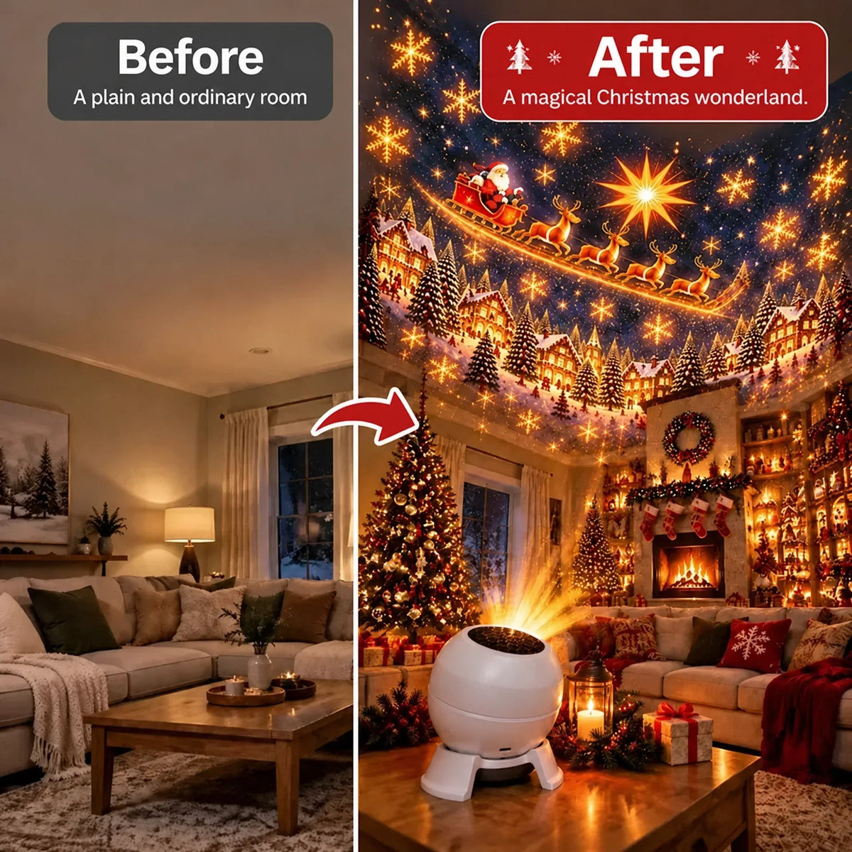 Projection Night Light USB-Powered Wall & Ceiling Decor