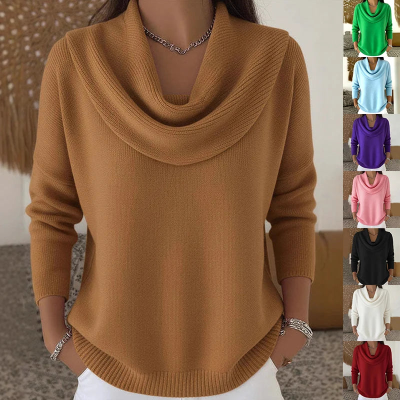 Pullover Sweater Thick Warm Loose Fit Long Sleeve