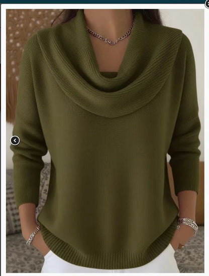 Pullover Sweater Thick Warm Loose Fit Long Sleeve