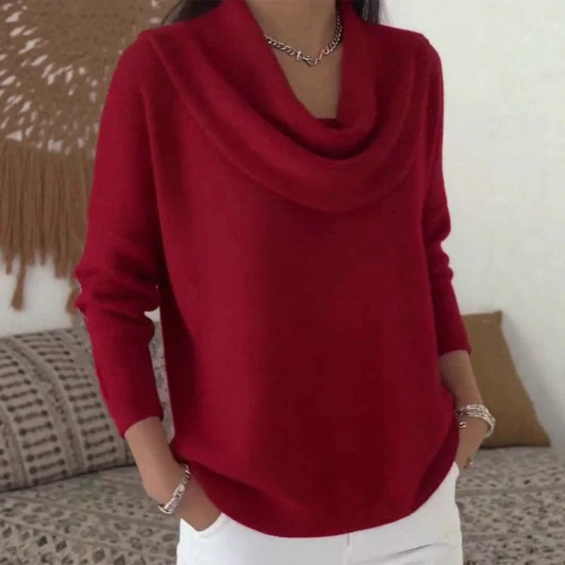 Pullover Sweater Thick Warm Loose Fit Long Sleeve
