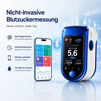 Pulse Oximeter Clear Digital Display Past Reading Logs