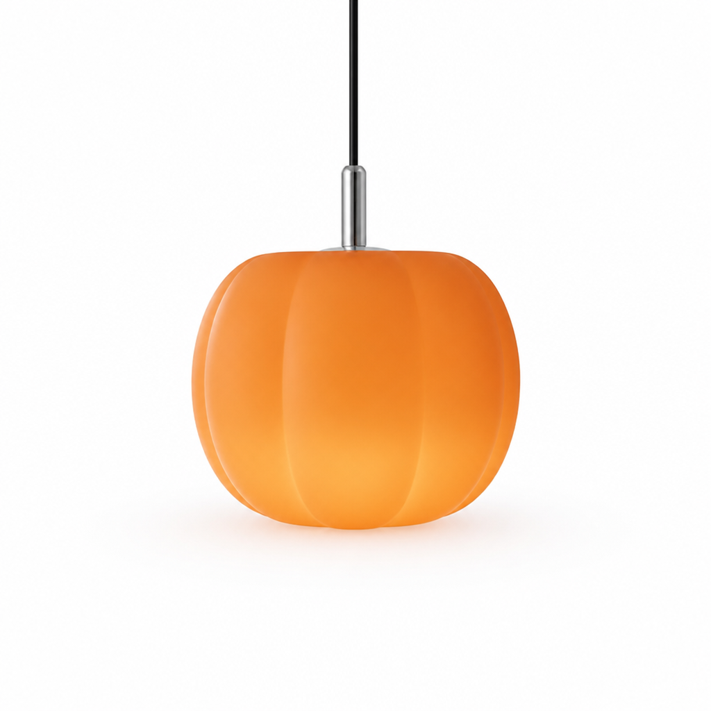 Pumpkin-Shaped Macaron Glass Pendant Light (20cm)