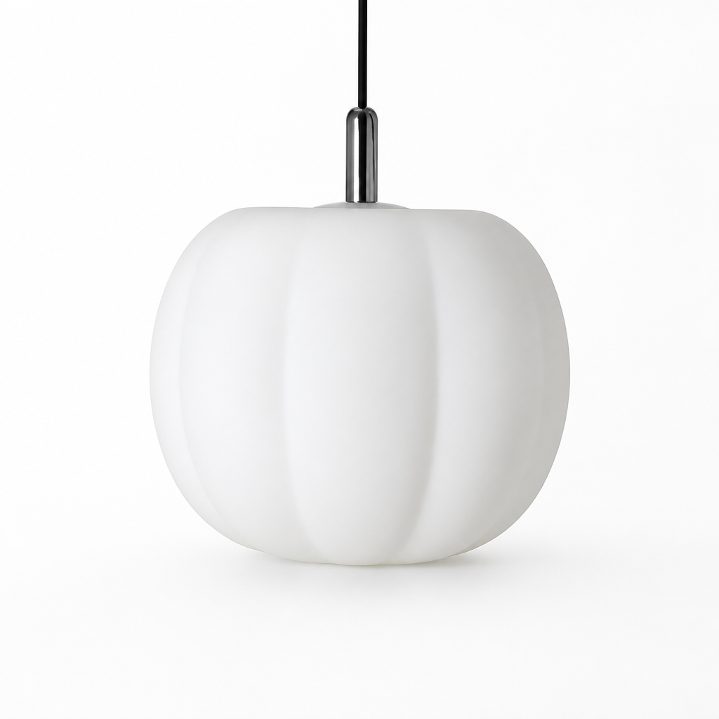 Pumpkin-Shaped Macaron Glass Pendant Light (20cm)