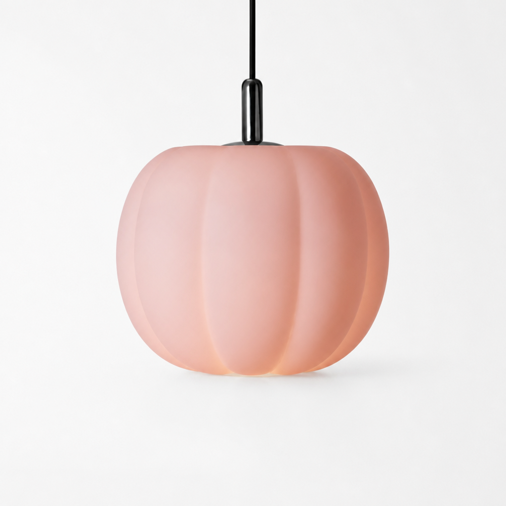 Pumpkin-Shaped Macaron Glass Pendant Light (20cm)