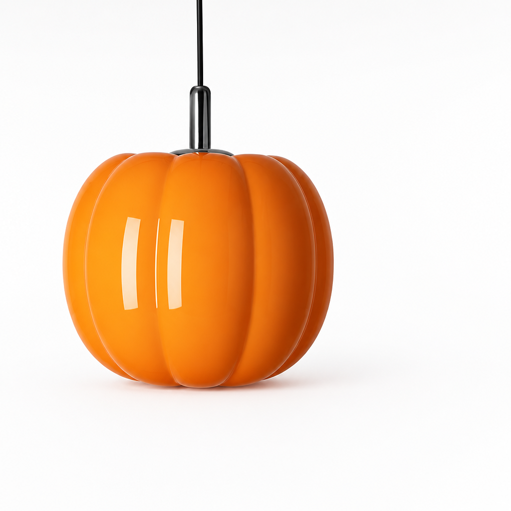 Pumpkin-Shaped Macaron Glass Pendant Light (20cm)