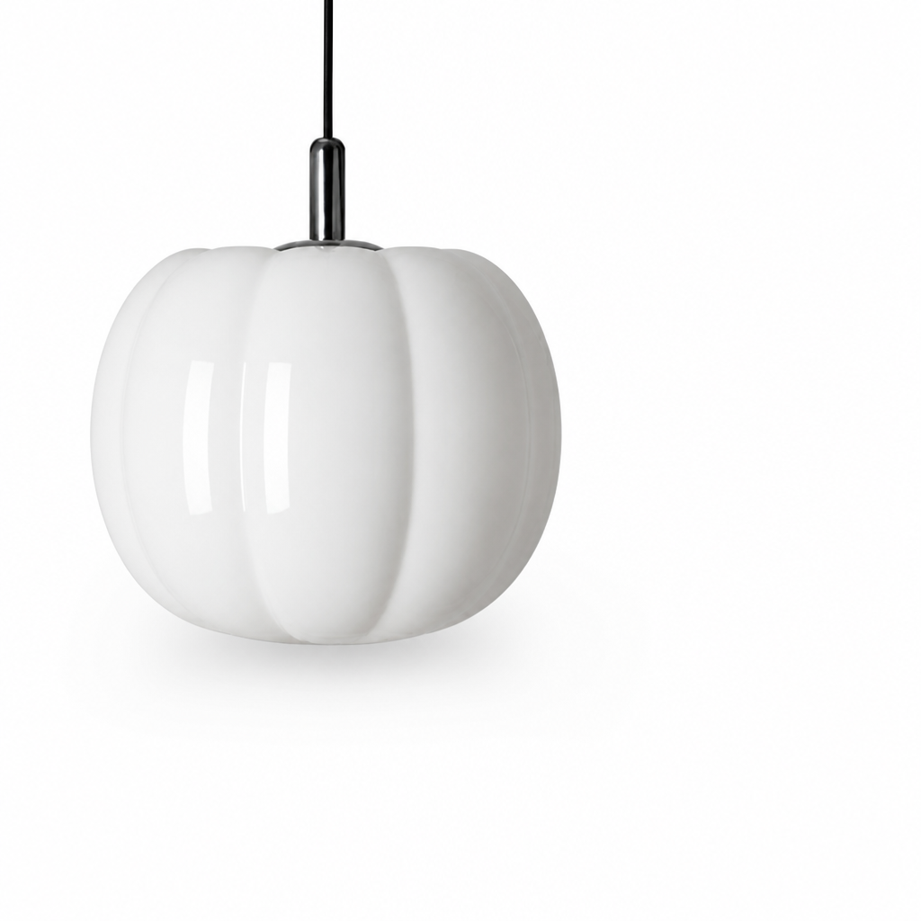 Pumpkin-Shaped Macaron Glass Pendant Light (20cm)