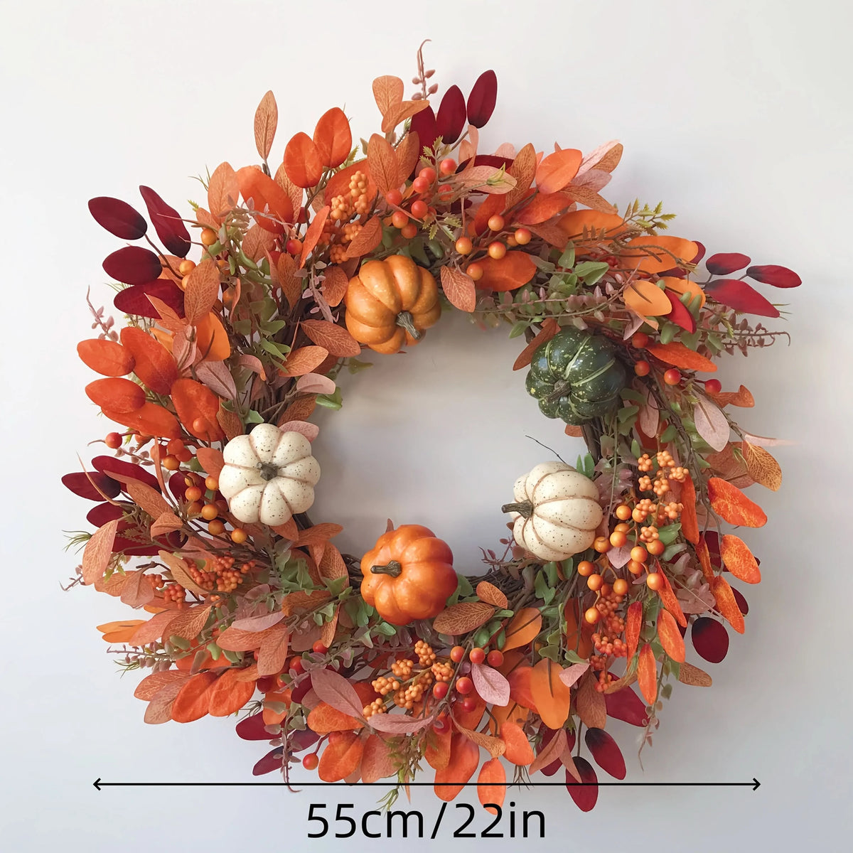 Pumpkin Wreath Handcrafted Indoor/Outdoor Artificial Pumpkins