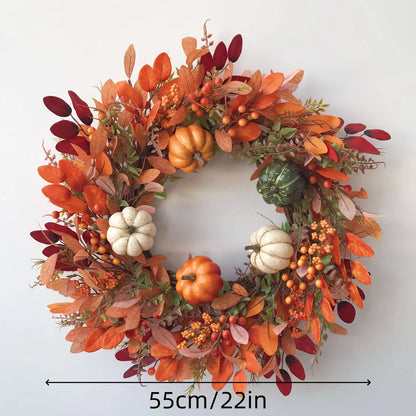 Pumpkin Wreath Handcrafted Indoor/Outdoor Artificial Pumpkins