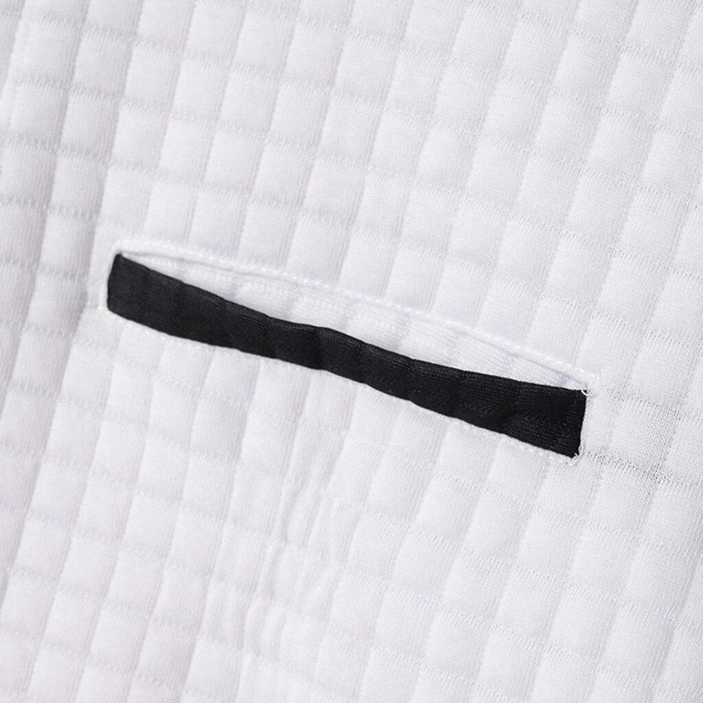 Quarter-Zip Polo Shirt Waffle Knit Long Sleeve Breathable