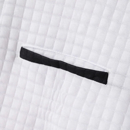 Quarter-Zip Polo Shirt Waffle Knit Long Sleeve Breathable