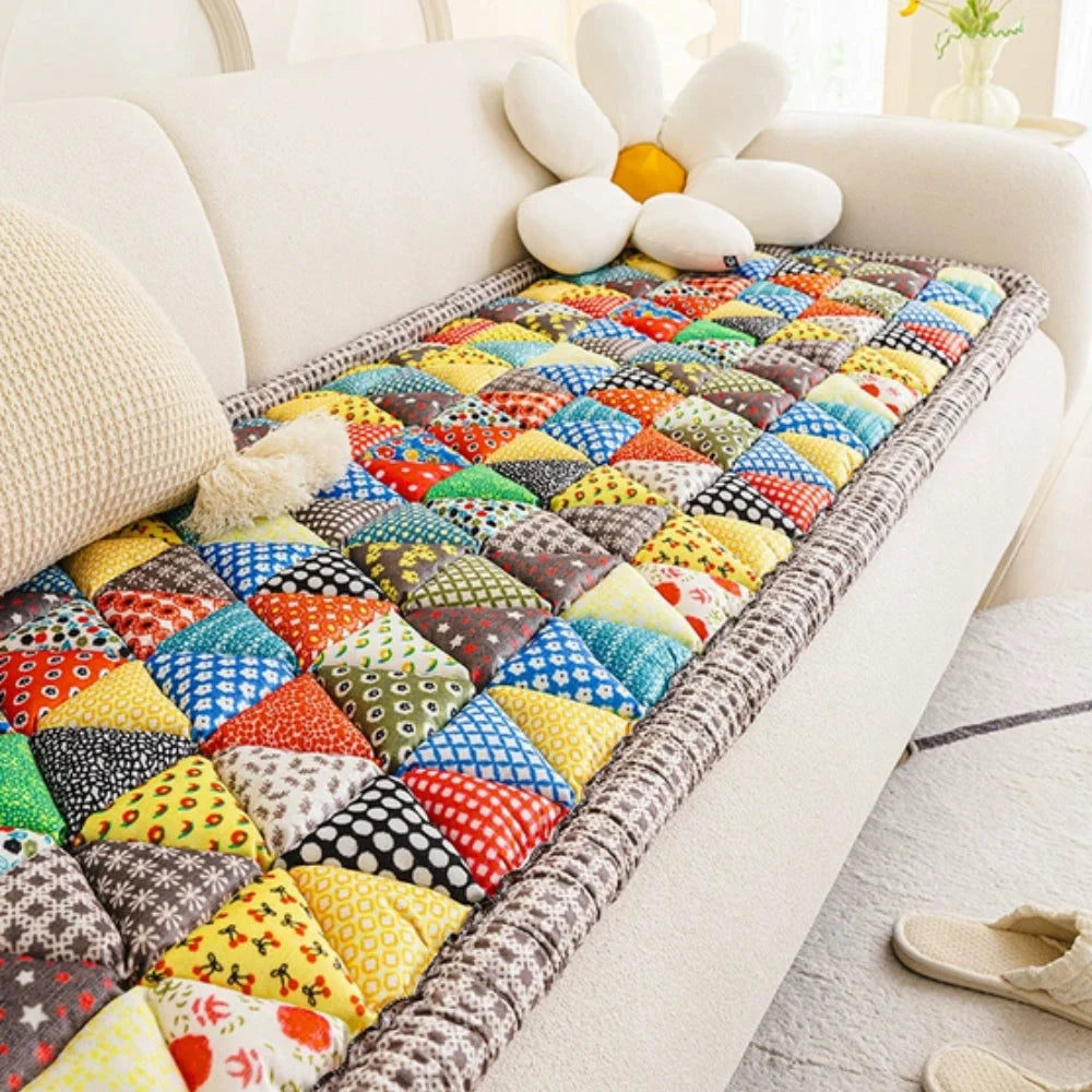 Quilted Sofa Cover Microfiber Blend Non-Slip Backing