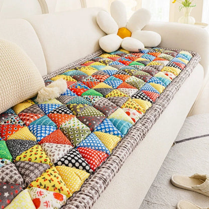 Quilted Sofa Cover Microfiber Blend Non-Slip Backing