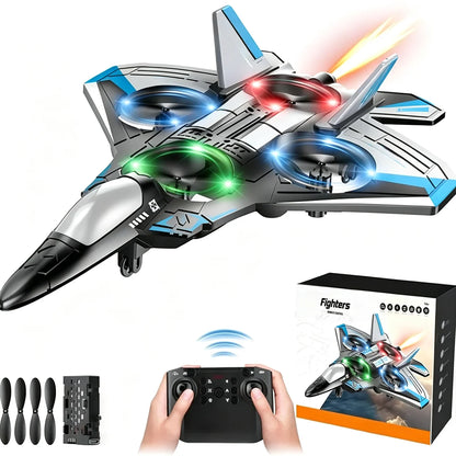 RC Fighter Jet Toy 360° Stunts LED Lights Shock-Resistant