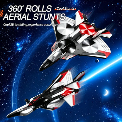 RC Fighter Jet Toy 360° Stunts LED Lights Shock-Resistant