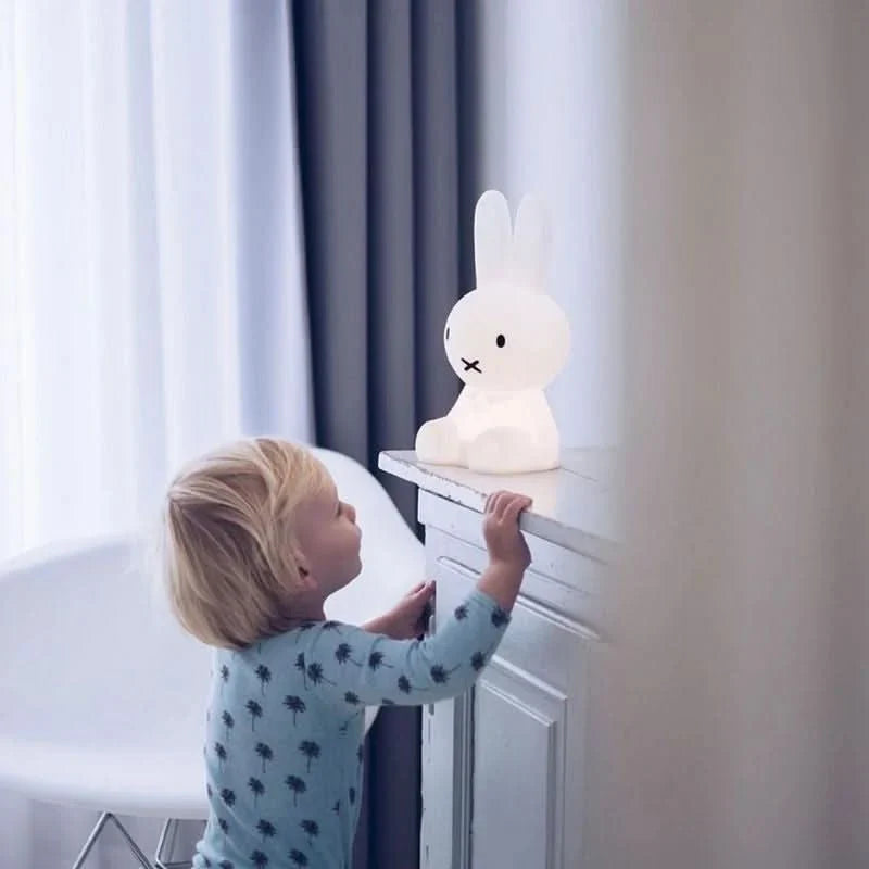 Rabbit Figurine Lamp Soft Warm Glow Compact Decorative Accent