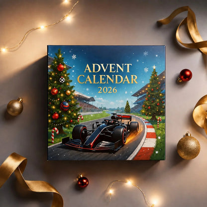 Race Car Advent Calendar 24-Day Motorsport Countdown Plastic Designs