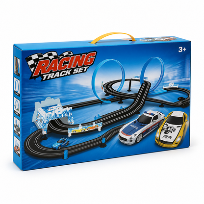 Racing Track Set Double-Lane Loops & Diecast Cars