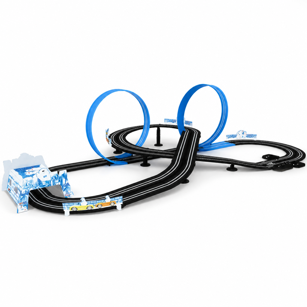 Racing Track Set Double-Lane Loops & Diecast Cars
