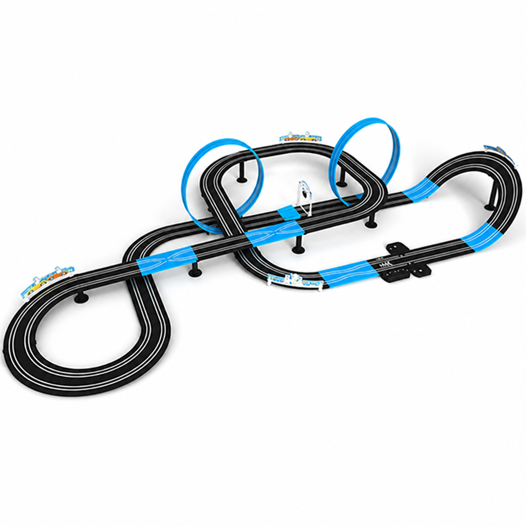 Racing Track Set Double-Lane Loops & Diecast Cars