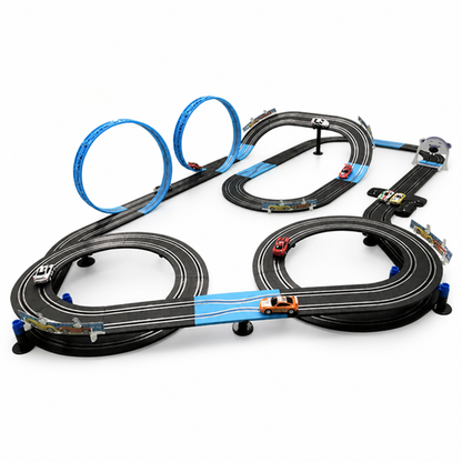 Racing Track Set Double-Lane Loops & Diecast Cars