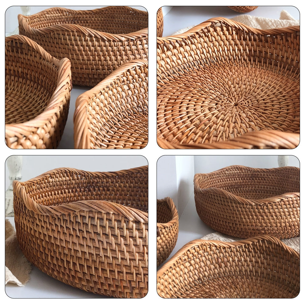 Rattan Storage Basket Handwoven Eco-Friendly 3 Sizes