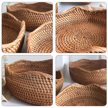 Rattan Storage Basket Handwoven Eco-Friendly 3 Sizes