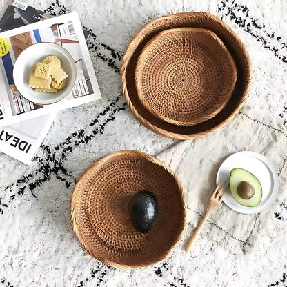 Rattan Storage Basket Handwoven Eco-Friendly 3 Sizes