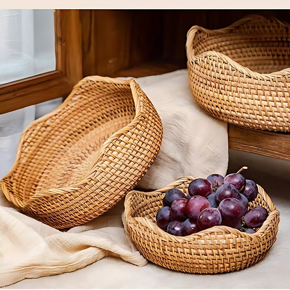 Rattan Storage Basket Handwoven Eco-Friendly 3 Sizes