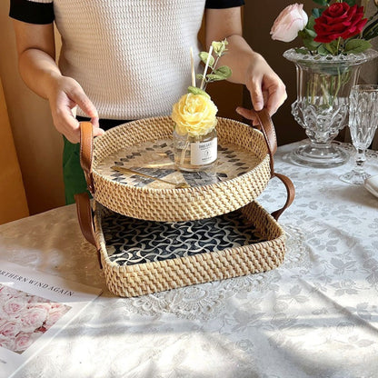 Rattan Tray Handwoven Assorted Round & Square