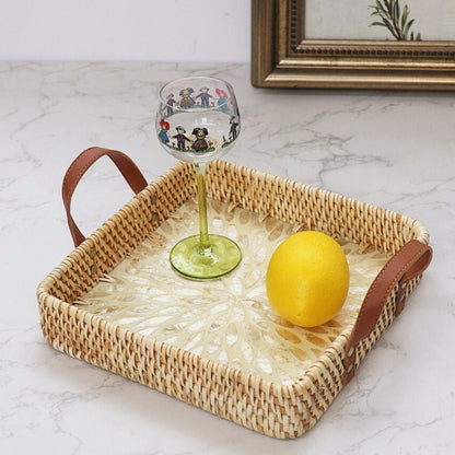 Rattan Tray Handwoven Assorted Round & Square