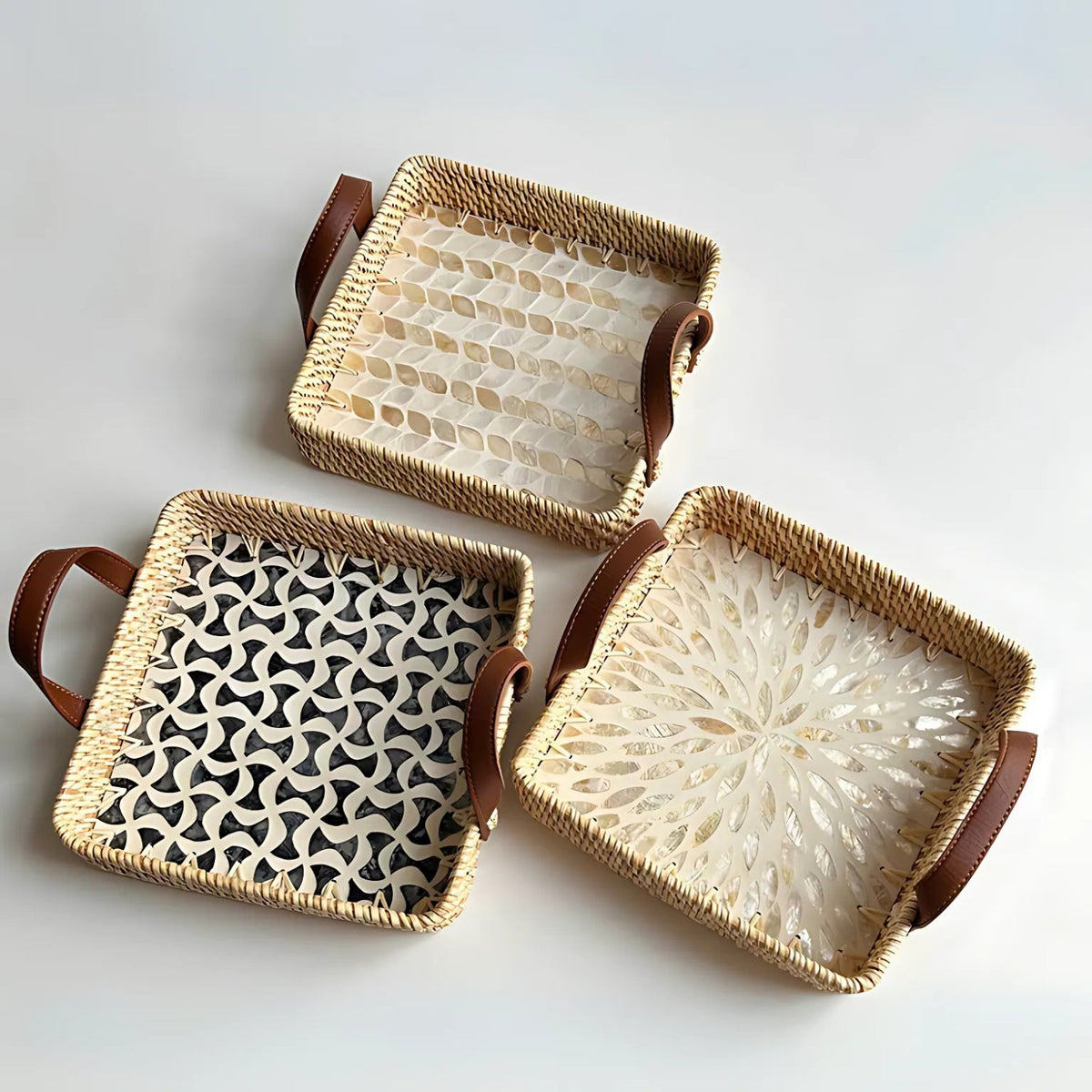 Rattan Tray Handwoven Assorted Round & Square