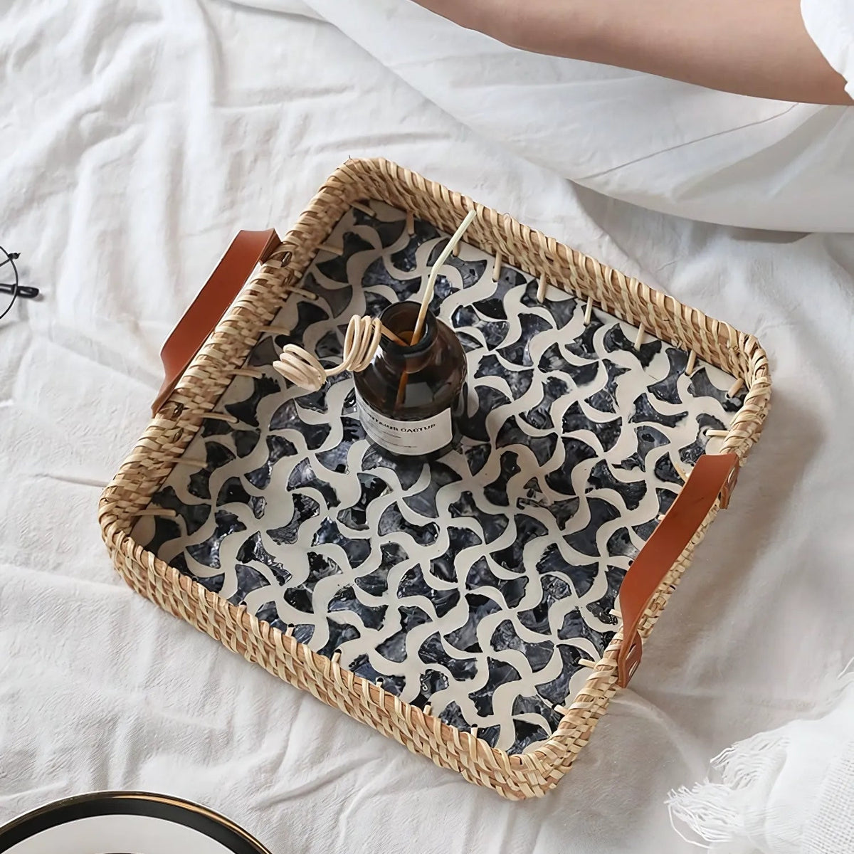Rattan Tray Handwoven Assorted Round & Square