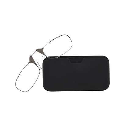 Reading Glasses Clip-On Frameless Compact Retractable Case
